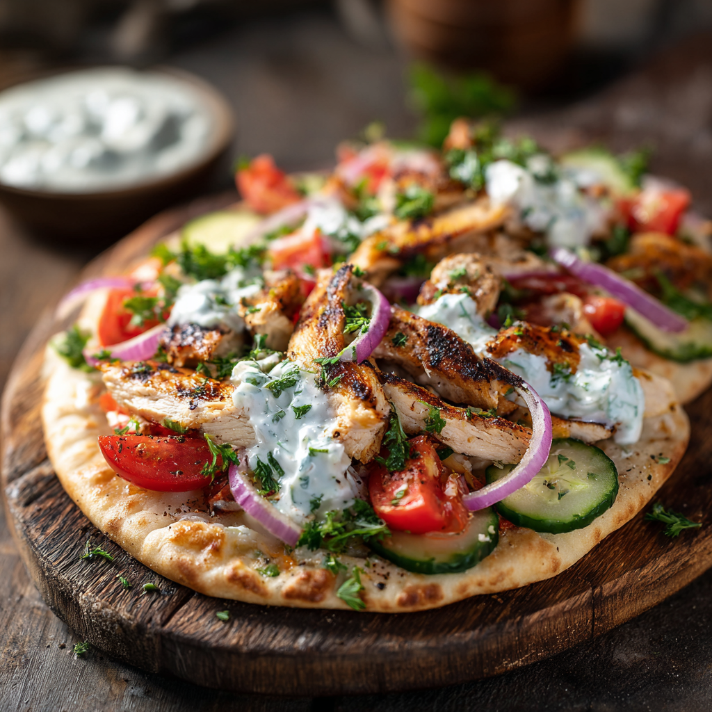 Greek Chicken Flatbread 2 1