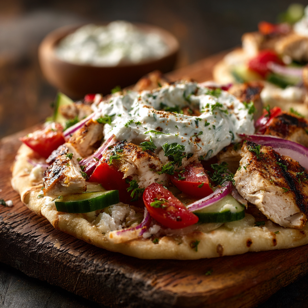 Greek Chicken Flatbread 3