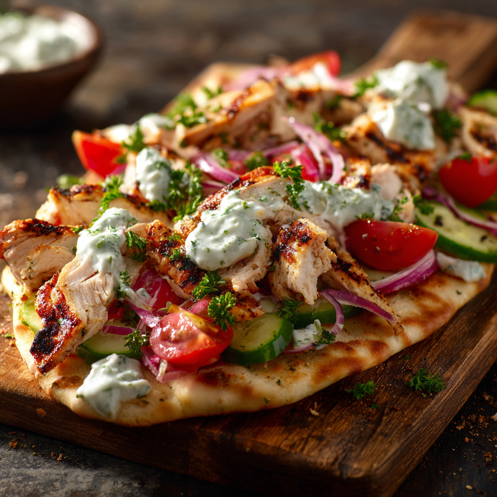 Greek Chicken Flatbread 4