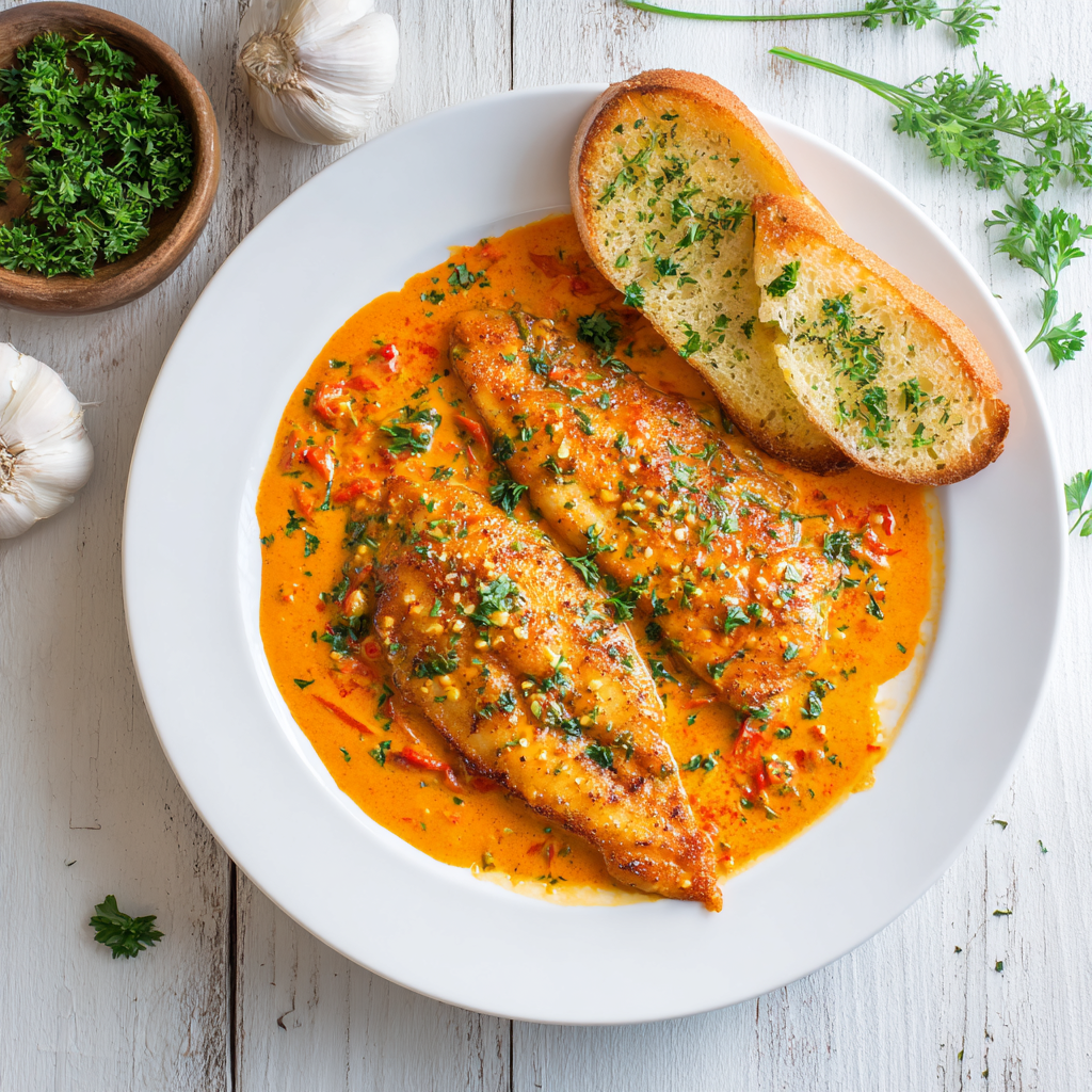 Quick Tilapia in Roasted Pepper Sauce 3